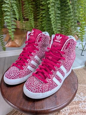 Adidas Women’s Pink High-Top Wedge Sneakers